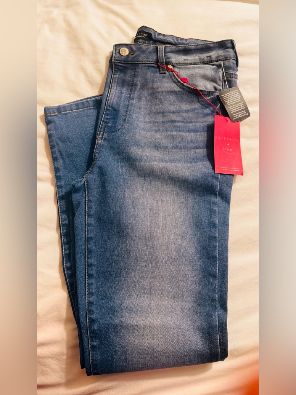 Celebrity Pink Women’s Mid Rise Ankle Skinny Blue Jeans, NWT